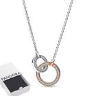 PANDORA Signature Two tone Intertwined Circles Necklace 45cm new