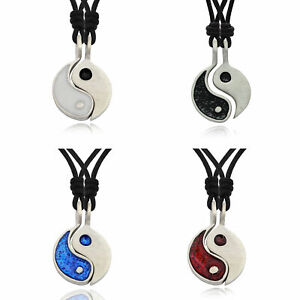 Yin Yang Feng Shui Ying Silver Pewter Best Friend Charm Necklace Pendant Jewelry