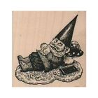 NEW Sleeping Gnome RUBBER STAMP, Garden Gnome Stamp, Gnome Stamp, Elf Stamp