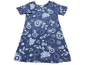 Fresh Produce Short Sleeve T Shirt Dress Blue Flowers Floral Cotton Relaxed XL