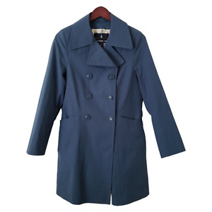 London Fog Women's Regular Size Small Blue Button Up Trench Coat