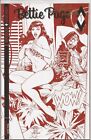 BETTIE PAGE #1 - RED LINE ART VARIANT SIGNED BY TERRY & RACHEL DODSON W/COA