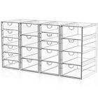 Acrylic Makeup Organizer with 19 Drawers, 4 Pack Desk Organizers and Accessor...