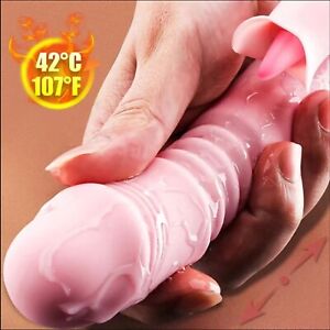 Realistic Thrusting Dildo Heating Vibrator G-Spot Rotating Sex Toys for-Women
