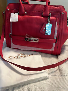 COACH Leather Handbag Purse Tote - True Red - Large - NWT