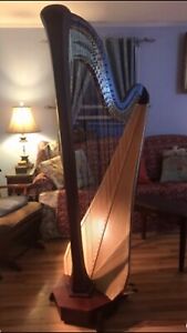 Concert Grand Lyon and Healy Style 30 Pedal Harp Mahogany Finish 