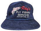 VTG Rays Fly Fishing BC Canada Corduroy Snapback Trucker Rope Hat Cap Blue