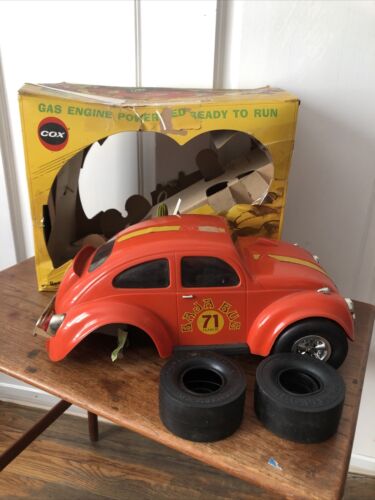 ORANGE COX BAJA BUG WITH BOX  GAS POWERED VW FOR PARTS