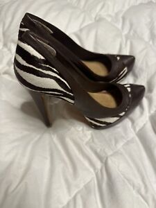 Aldo Fondy Women's Platform Brown Leather Cowhide Shoes Size 37 Stiletto 5”