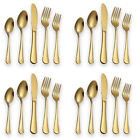 20/40 Piece Flatware Set Stainless Steel With Titanium Gold Plated Flatware Set