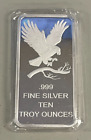 10 oz. Silver Silvertowne Eagle Design Bullion Bar of .999 Fine Silver