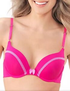 NWT Lily of France Fuchsia Extreme Ego Boost Tailored Push Up Bra Sz 36C