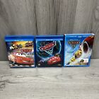 CARS Trilogy 1-3 Blu-ray LOT 1 (Blu-ray) 2 (Blu-ray/DVD) 3 (2-Disc) Disney Pixar
