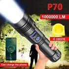 99900000 Lumens Super Bright LED Tactical Flashlight Rechargeable LED Work Light