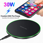 30W  Wireless Charger Pad Mat For Apple Air Pods iPhone 15 Pro 14 Samsung S24+