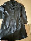 Leather Black Trench Coat Size S Wilson Leather Vintage Jacket