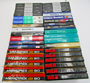 35 Mixed lot of blank Cassette tapes RCA Memorex Maxwell TDK Fuji Certron