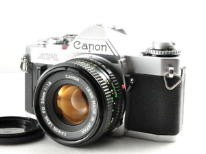 CANON AV-1 av-1 Black with NFD 50mm F 1:1.8 Lens 35mm SLR FILM CAMERA /Near Mint