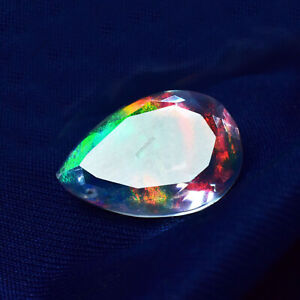 NATURAL Boulder Opal Doublet PEAR Cut 8.40 Ct Rare Loose Gemstone CERTIFIED