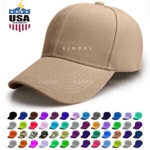 Plain Baseball Cap Solid Color Blank Army Hat Ball Men Women Hook-N-Loop VC wool