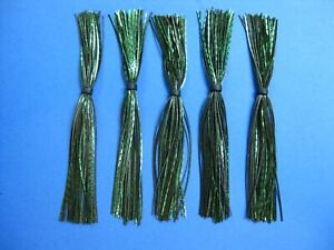 5  Green Chrome silicone skirt replacement material Tab Spinner bait jig