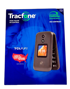 Tracfone TCL Flip 2 Phone 8GB (Black) Prepaid Feature Flip Phone FREE SHIP