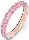 Swarovski Stone Ring, Rose Gold Tone Finish, Pink Crystals - Size 5