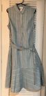 Akris Punto Switzerland Striped Sleeveless Long Belted Dress ~US-16