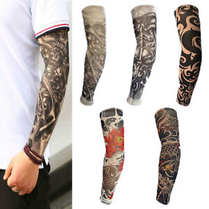 5 pcs Tattoo Sleeves Full Arm Cover Basketball Outdoor Sport UV Sun Protection