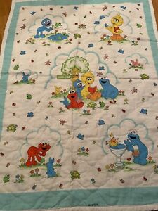 Sesame Street Quilted Blanket Baby 45 X 34 Big Bird Elmo Cookie Monster