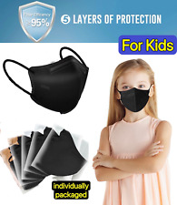 10/40 Pcs Black KN95 Protective 5 Layer Kids Face Mask BFE 95% Disposable Masks