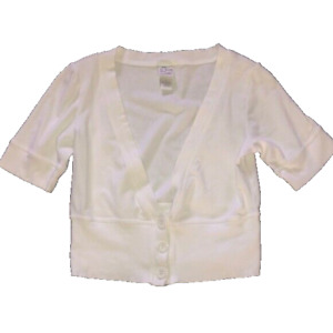 White Cropped Cotton Cardigan Cover Up Small Fashion Bug