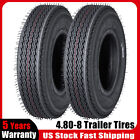 4.8-8 4.80-8 Trailer Tires Boat Tires, 4.8x8 480-8 Load Range C, 6 Ply, Set of 2