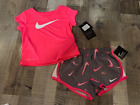NEW Nike Infant Baby Girl 2 Piece Shorts Set, Pink, Gray, DRI-FIT 12 months
