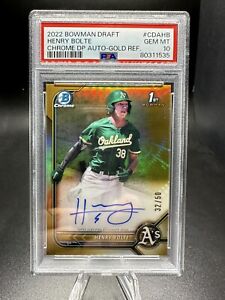 New Listing2022 Bowman Chrome Draft Rookie Auto Gold Henry Bolte RC /50 PSA 10