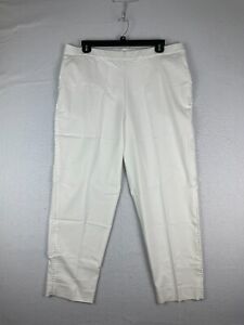 Susan Graver Pants  Plus 22W White Ultra Stretch Side Seam Trim