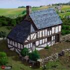 Wattle and Daub Hollyhock Cottage - King and Country - Printable Scenery Terrain