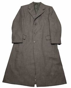 Polo University Club Ralph Lauren Gray Long Overcoat 100% Wool Kensington