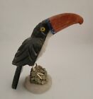 Peru Carved Gemstone Toucan Sculpture / Carving #100-3, New !