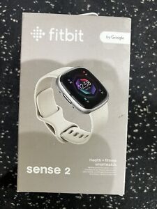 Fitbit - Sense 2 Advanced Health Smartwatch - Platinum Aluminum/Lunar White Band
