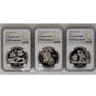 NGC PF69 1983 1984 1985 China 10YUAN Panda Silver Coin 27g 3PCS With Box