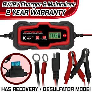 Battery Charger, Maintainer, & Reconditioner/Desulfator for 6V/12V AGM GEL WET