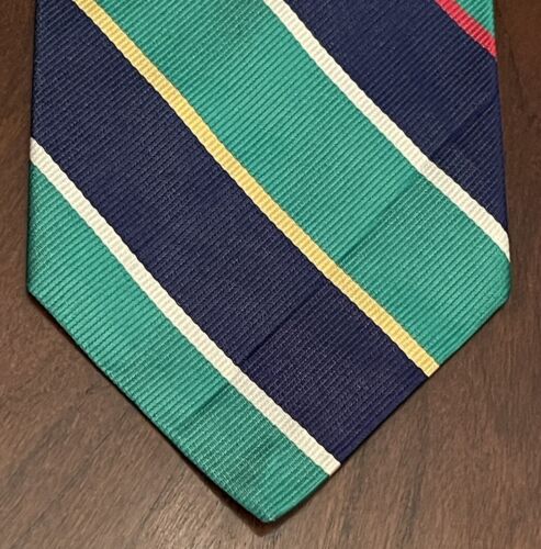 Robert Talbott For Cable Car Clothiers Blue Green Hand Made Silk Made In USA