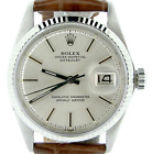 Rolex Datejust Men Stainless Steel 18K White Gold Watch Silver Dial Brown 1601