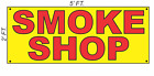Giant SMOKE SHOP Banner Sign 2x5 Yellow & Red Bright High Visibility!