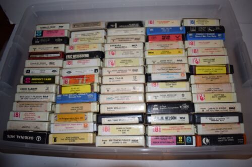 VINTAGE 8 TRACK LOT OF 68- MOSTLY COUNTRY- PARTON- WILLIE- CHARLEY PRIDE (QOJ8)