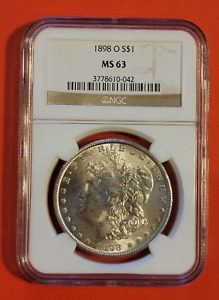 1898 O Morgan Silver Dollar $1 NGC MS 63