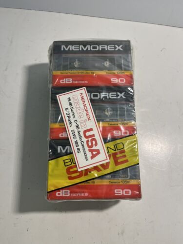 Memorex Cassette Tapes 15 Blank 5 X 3 Packs NOS New Sealed 135m 90 dB Series