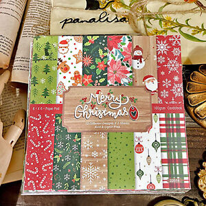 12x Christmas Paper Pad Floral Scrapbooking Album Junk Journal Card Diary DIY AU