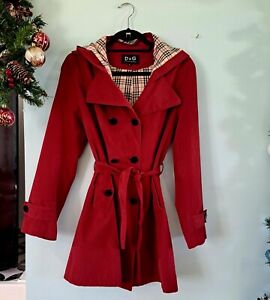 Red Dolce Gabanna Women Trench Coat Size XL